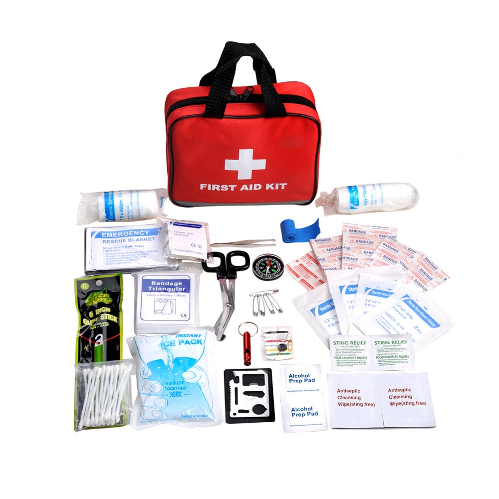 Kit de primeiros socorros de 100 peças, suprimentos médicos, bolsa de emergência