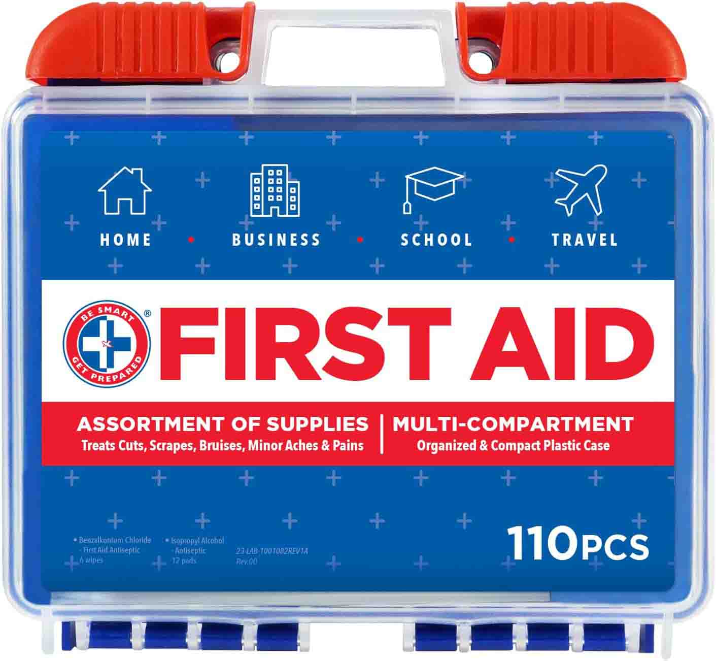 Kit de primeiros socorros de plástico de 180 peças