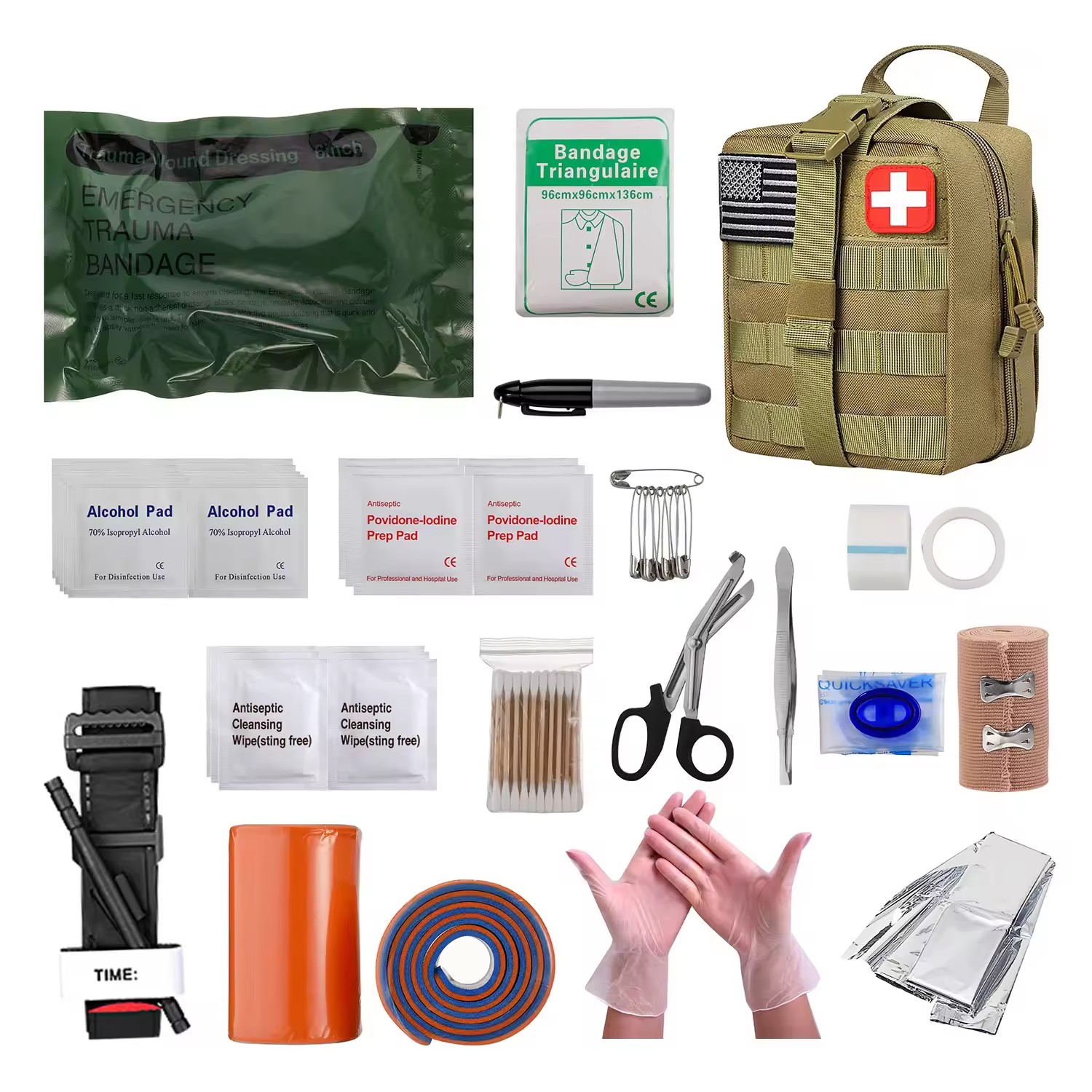 Kit de primeiros socorros premium abrangente Surviveware Kit médico de emergência