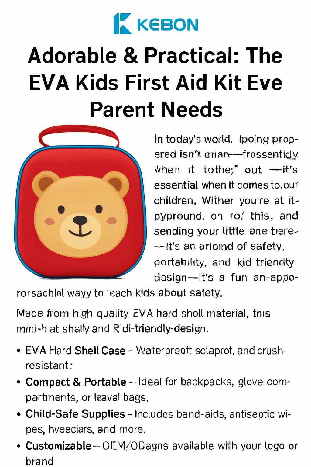 Adorável e prático: o kit de primeiros socorros de crianças de eva que todos os pais precisam