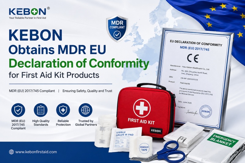 Os kits de primeiros socorros KEBON recebem declaração de conformidade MDR da UE