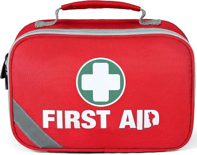 Conjunto de 258 peças Kit de primeiros socorros vermelho Primeiros socorros para viagens, casa, escritório, carro, local de trabalho