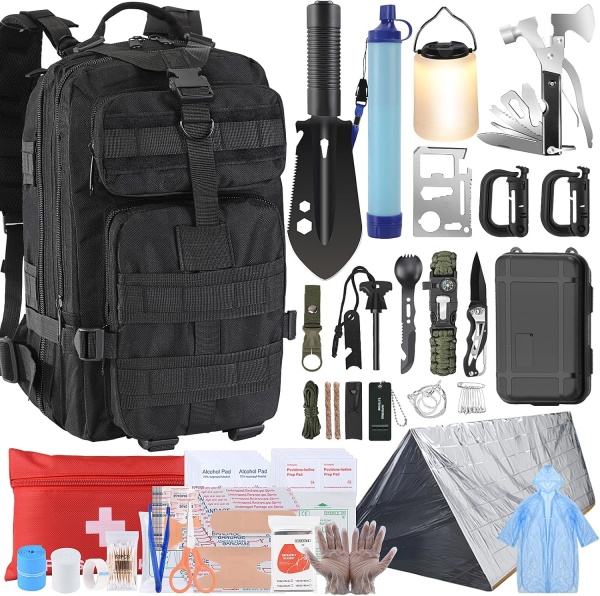 Kit de primeiros socorros para mochila de sobrevivência tática multifuncional