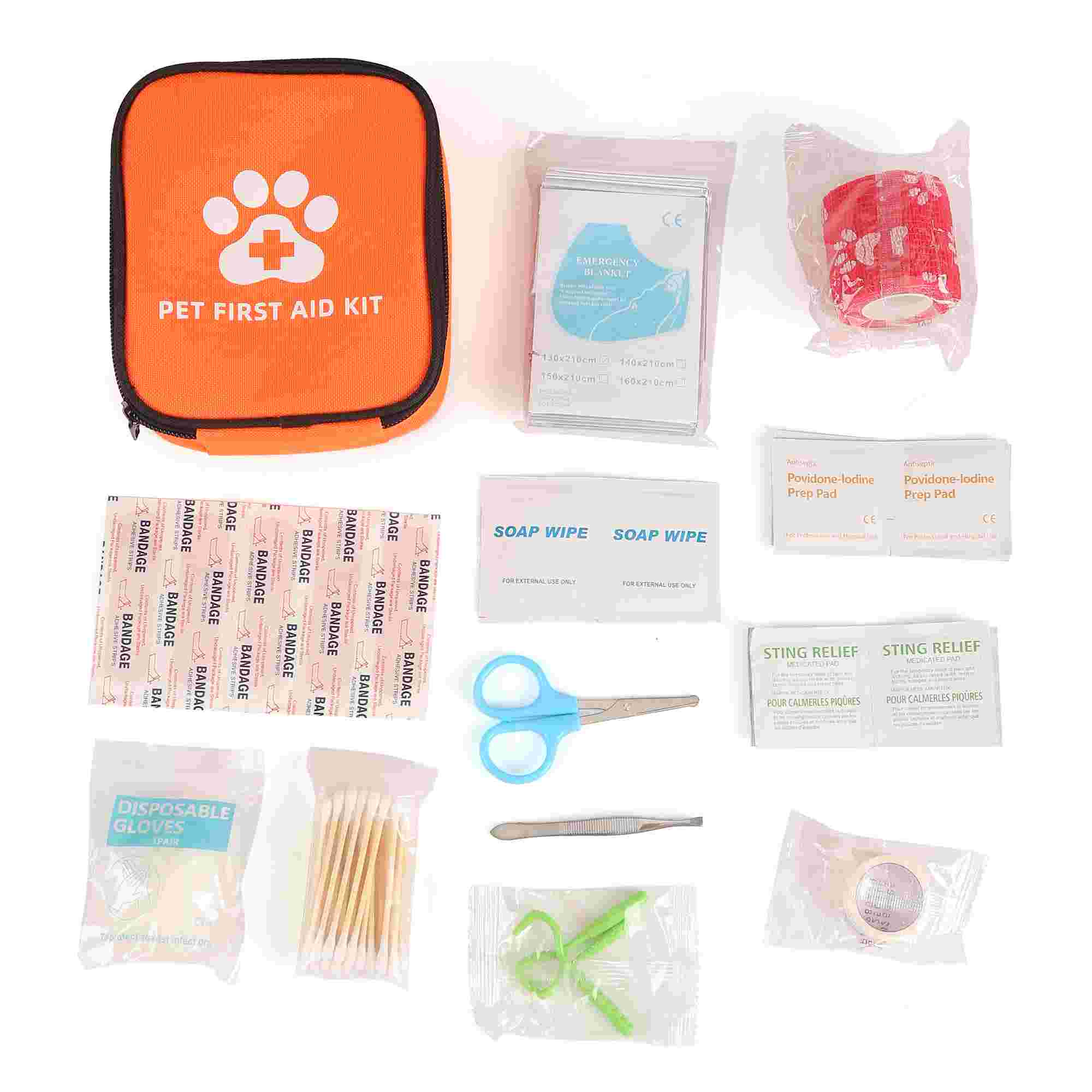 Kit de primeiros socorros para animais de estimação - suprimentos médicos de emergência para cães e gatos