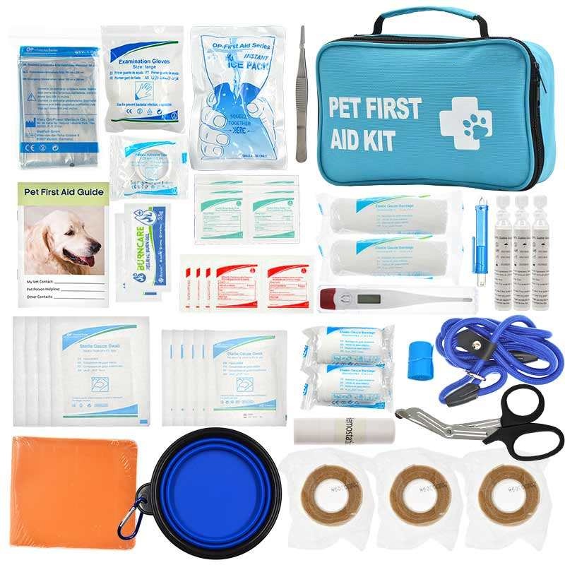 Kit de primeiros socorros para animais de estimação para cães e gatos | Kit portátil de atendimento de emergência para animais de estimação